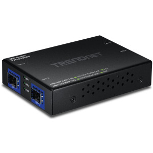 TRENDnet TFC-G22SFP 4-Port Unmanaged Gigabit Ethernet Switch, 2 Gigabit SFP ports for multi/single-mode modules
